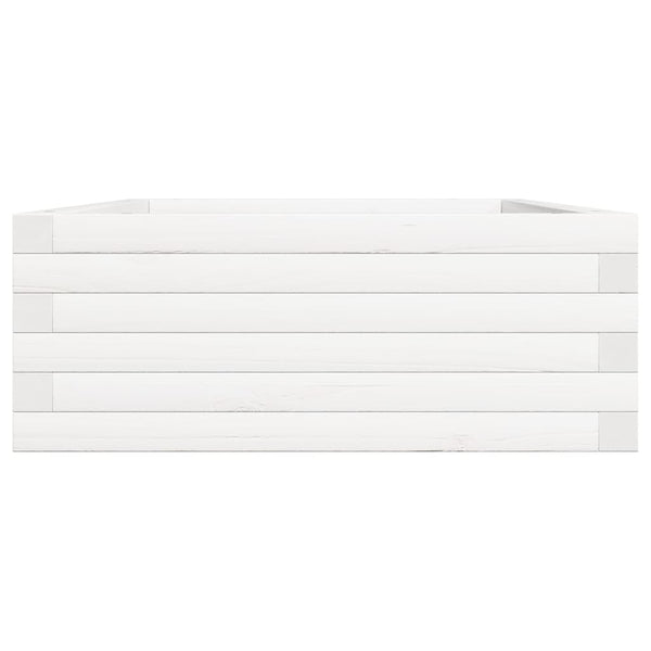 vidaXL Jardinière blanche 90x60x23 cm Bois de pin massif
