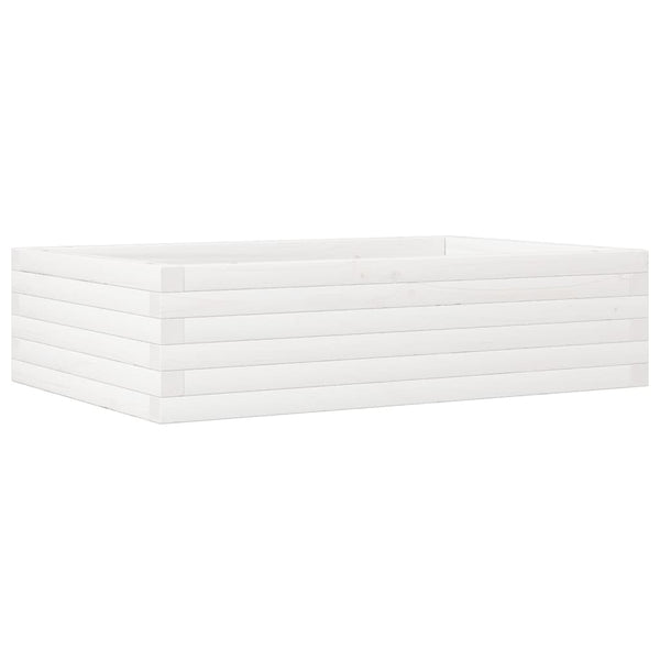 vidaXL Jardinière blanche 90x60x23 cm Bois de pin massif