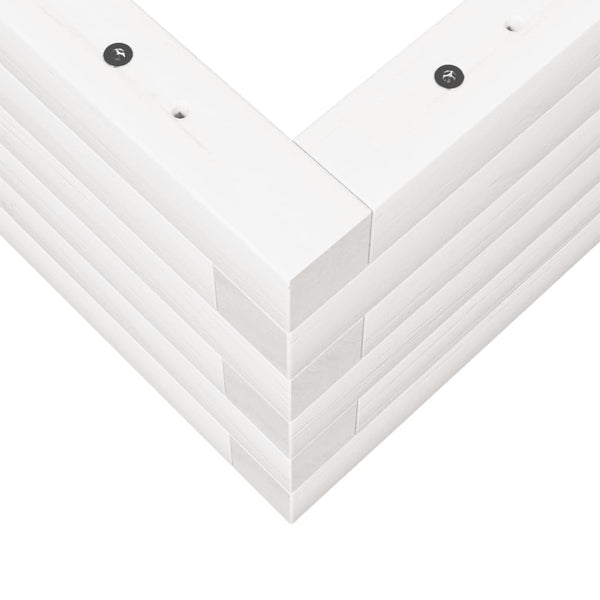 vidaXL Jardinière blanche 90x60x23 cm Bois de pin massif