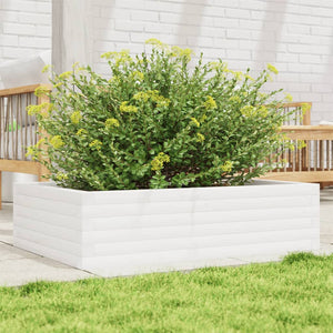 vidaXL Jardinière blanche 90x60x23 cm Bois de pin massif