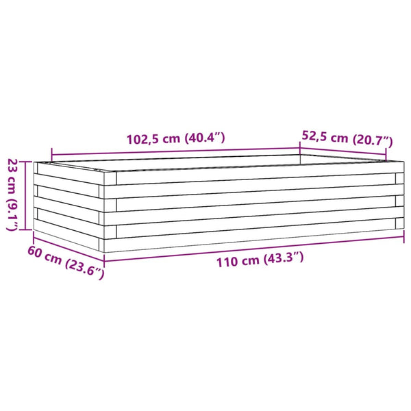 Pflanzkübel Wachsbraun 110cm Kiefer Massivholz