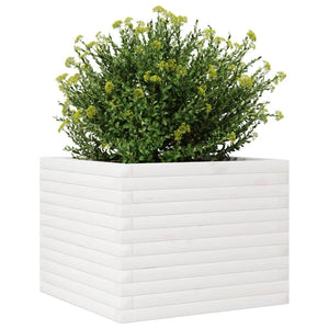 vidaXL Jardinière Blanc 60x60x45,5 cm Bois de pin massif