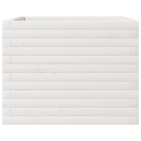 vidaXL Jardinière Blanc 60x60x45,5 cm Bois de pin massif
