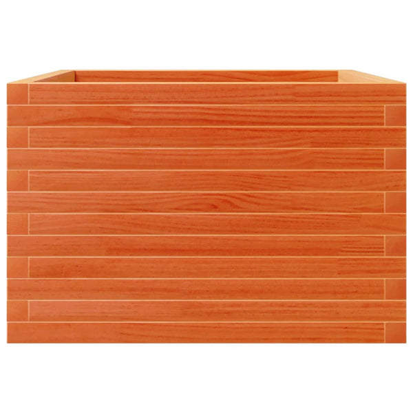 Pflanzkübel Wachsbraun 70x70 cm Kiefer Massivholz