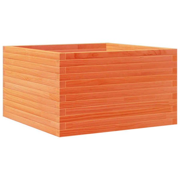 vidaXL Jardinière Bois de Pin Massif Marron Cire 80x80x45,5 cm