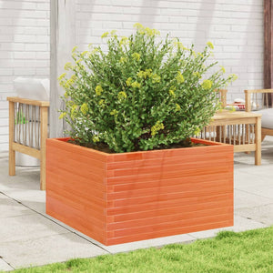 vidaXL Jardinière Bois de Pin Massif Marron Cire 80x80x45,5 cm