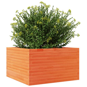 vidaXL Jardinière Bois de Pin Massif Marron Cire 80x80x45,5 cm