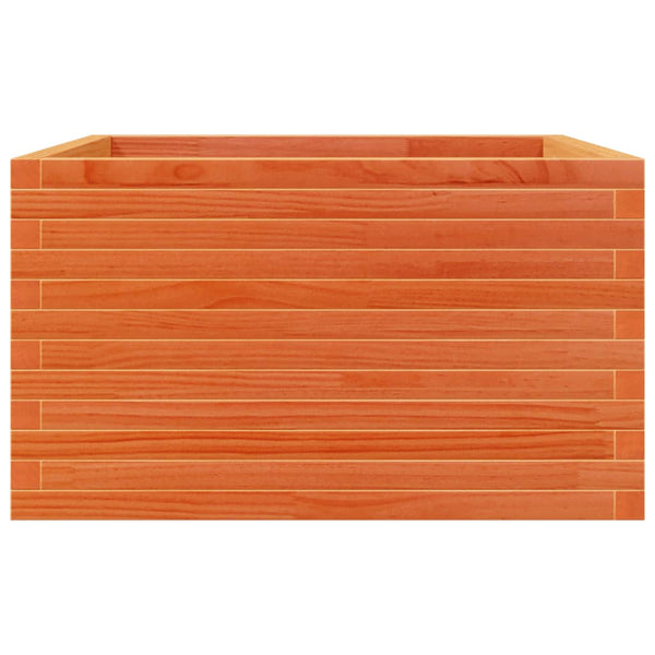 vidaXL Jardinière Bois de Pin Massif Marron Cire 80x80x45,5 cm