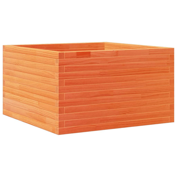 vidaXL Jardinière Bois de Pin Massif Marron Cire 80x80x45,5 cm