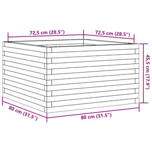 vidaXL Jardinière Bois de Pin Massif Marron Cire 80x80x45,5 cm
