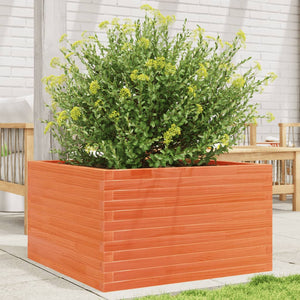 vidaXL Jardinière Bois de Pin Massif Marron Cire 80x80x45,5 cm
