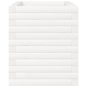 Pflanzkübel Weiß 70x40x45,5 cm Kiefer Massivholz