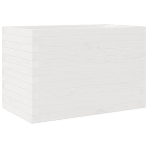 Pflanzkübel Weiß 70x40x45,5 cm Kiefer Massivholz