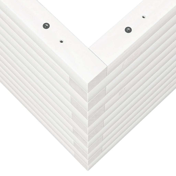 Weißer Pflanzkübel aus Kiefernholz, 90 cm