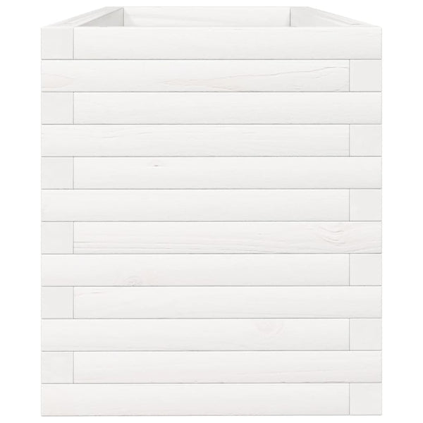 Weißer Pflanzkübel 110cm Kiefer Massivholz
