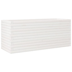 Weißer Pflanzkübel 110cm Kiefer Massivholz