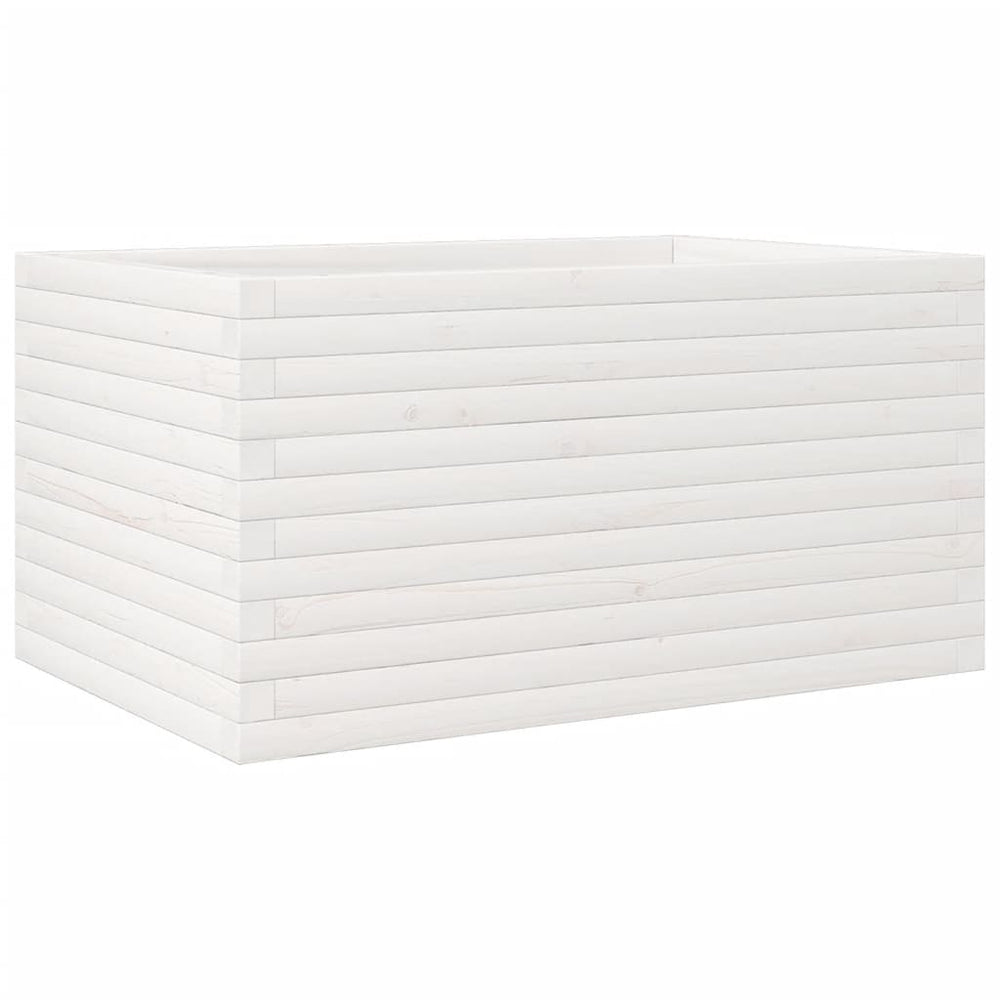 vidaXL Garden Planter White 90x60x45.5 cm Solid Pine Wood