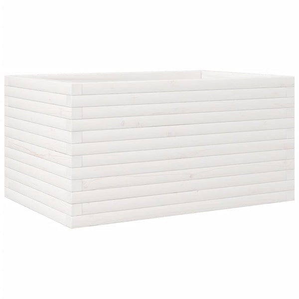 vidaXL Jardinière Blanc 90x60x45,5 cm Bois de pin massif