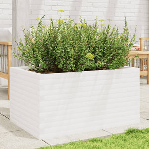 vidaXL Jardinière Blanc 90x60x45,5 cm Bois de pin massif