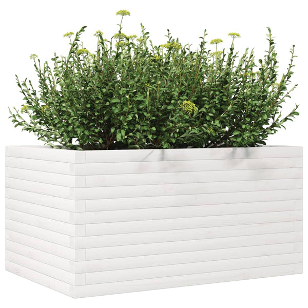 vidaXL Jardinière Blanc 90x60x45,5 cm Bois de pin massif