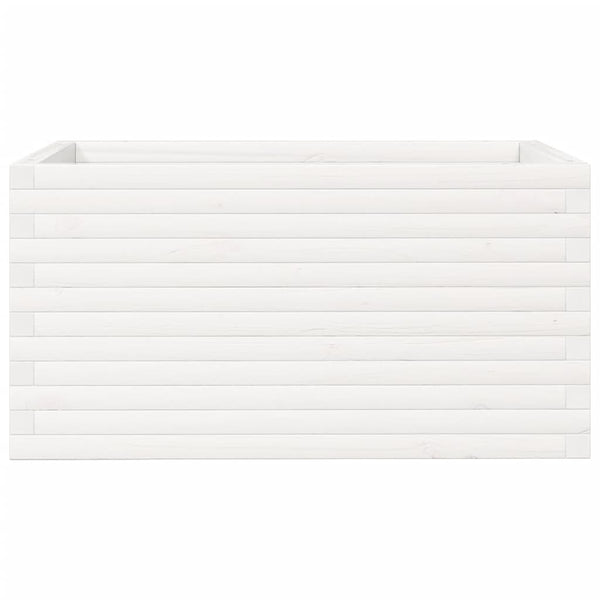 vidaXL Jardinière Blanc 90x60x45,5 cm Bois de pin massif