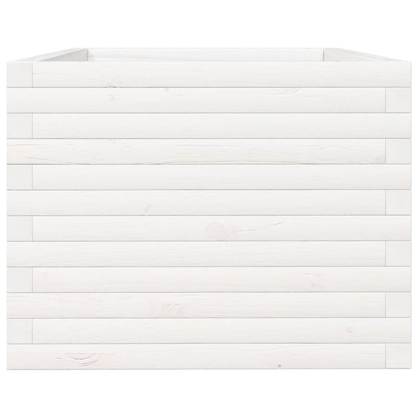 vidaXL Jardinière Blanc 90x60x45,5 cm Bois de pin massif
