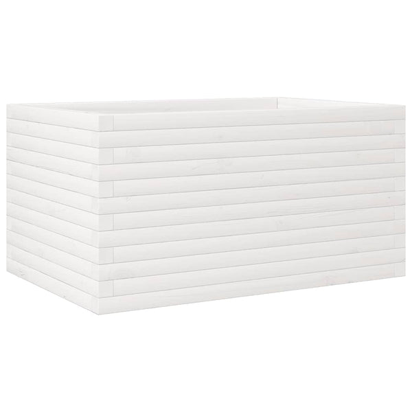 vidaXL Jardinière Blanc 90x60x45,5 cm Bois de pin massif