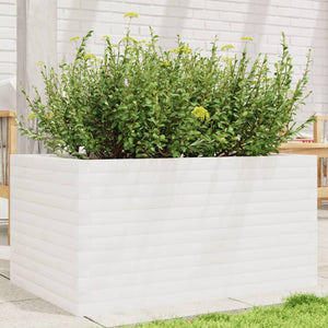 vidaXL Jardinière Blanc 90x60x45,5 cm Bois de pin massif