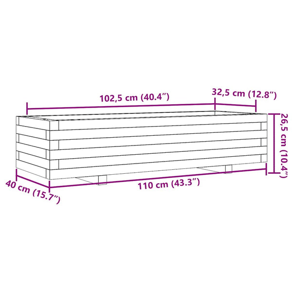 Pflanzkübel Wachsbraun 110cm Kiefer Massivholz