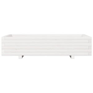Weißer Pflanzkübel 110 cm Kiefer Massivholz
