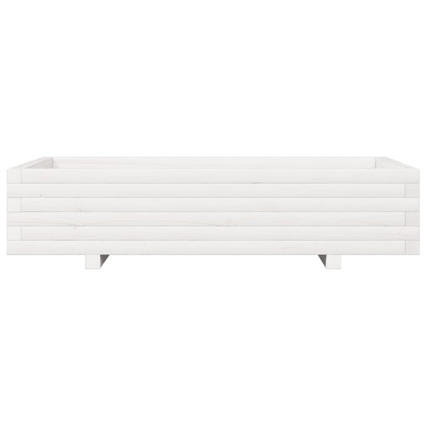 Weißer Pflanzkübel 110 cm Kiefer Massivholz