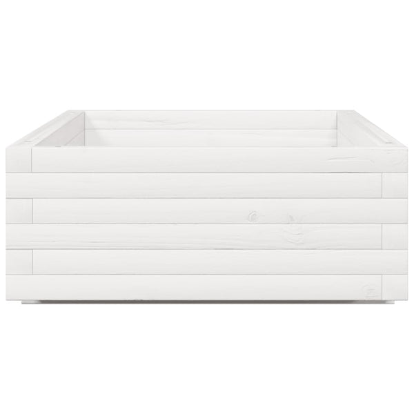Weißer Pflanzkübel 110 cm Kiefer Massivholz