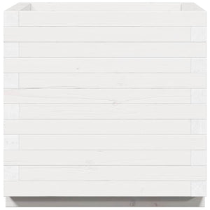 Weißer Pflanzkübel 50x50cm Kiefer Massivholz