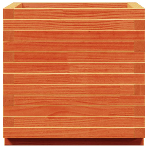 Pflanzkübel Wachsbraun 50x50cm Kiefer Massivholz