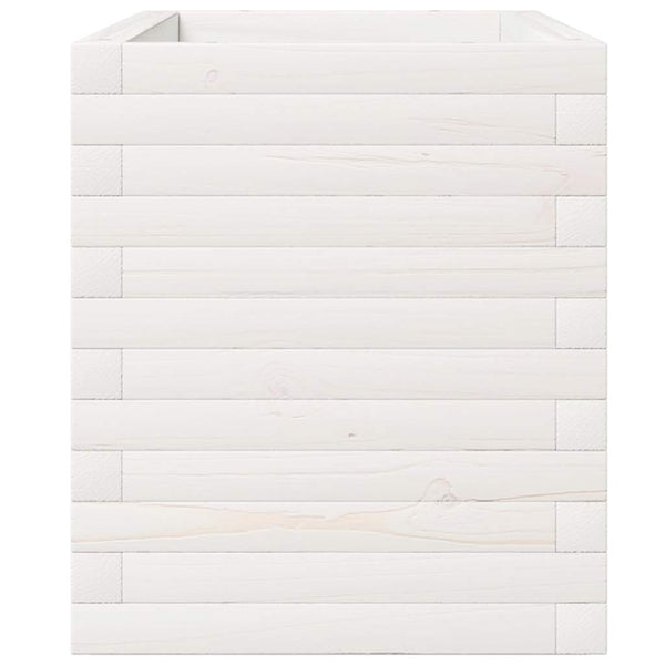Weißer Pflanzkübel 110x40cm Kiefer Massivholz