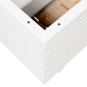 Weißer Pflanzkübel 110x40cm Kiefer Massivholz