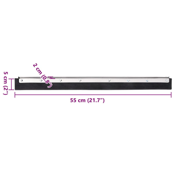 Bodenabzieher 5er-Set, 55 cm, Stahl/Gummi