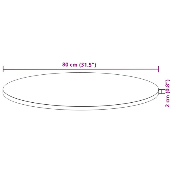 Runde Tischplatte Akazie Ø80cm