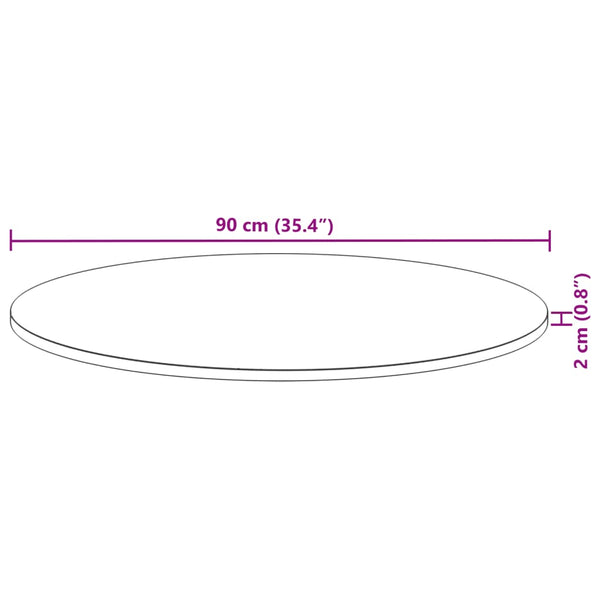 Runde Tischplatte Akazie Massivholz Ø90cm