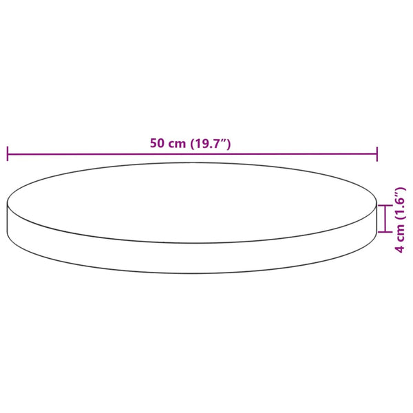 Runde Tischplatte Akazie Massivholz Ø50cm