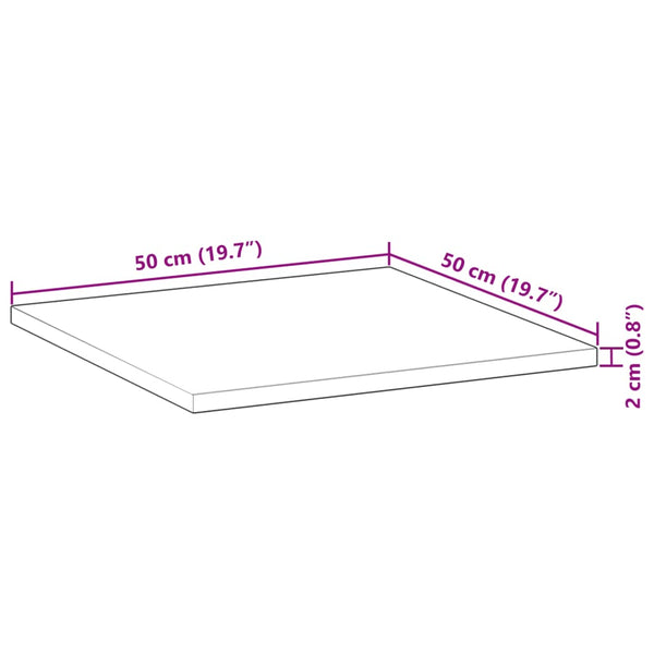 Massivholz Akazie Tischplatte Quadratisch 50x50 cm