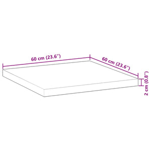 Quadratische Tischplatte Akazie Massivholz 60x60 cm