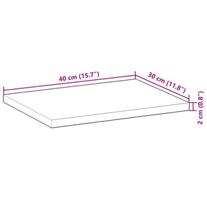 Akazie Tischplatte 40x30 cm Massivholz Rechteckig