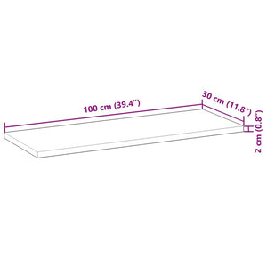 vidaXL Plateau de table 100x30x2 cm rectangulaire en bois d'acacia massif