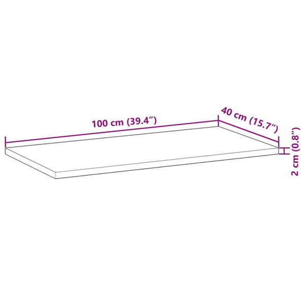 Massivholz Akazie Tischplatte 100x40 cm