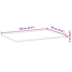 vidaXL Plateau de table rectangulaire 120x70x2 cm Bois d'acacia massif