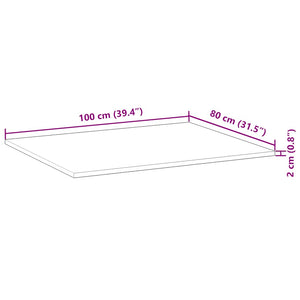 Massivholz Akazie Tischplatte Rechteckig 100x80 cm
