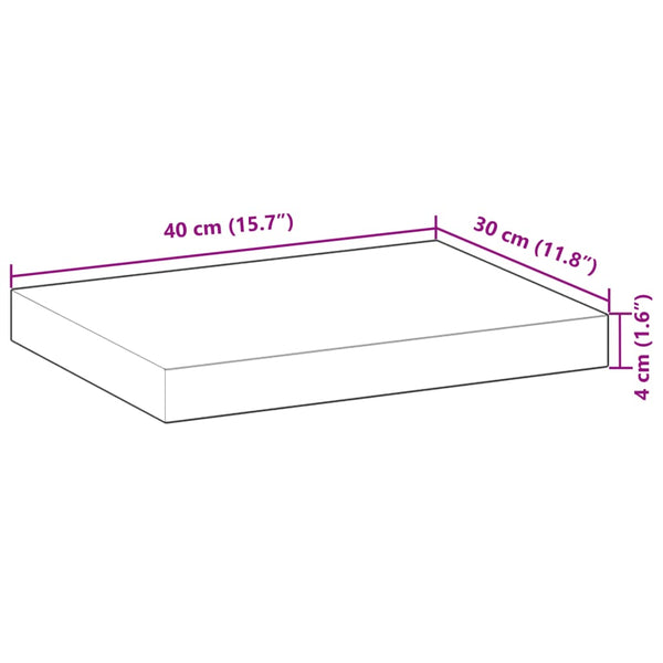 Akazie Tischplatte Massivholz 40x30 cm