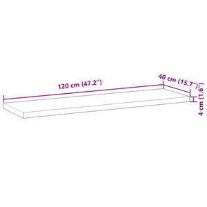 Massivholz Akazie Tischplatte 120x40 cm