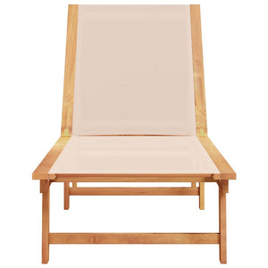 Creme Sonnenliege aus Akazienholz